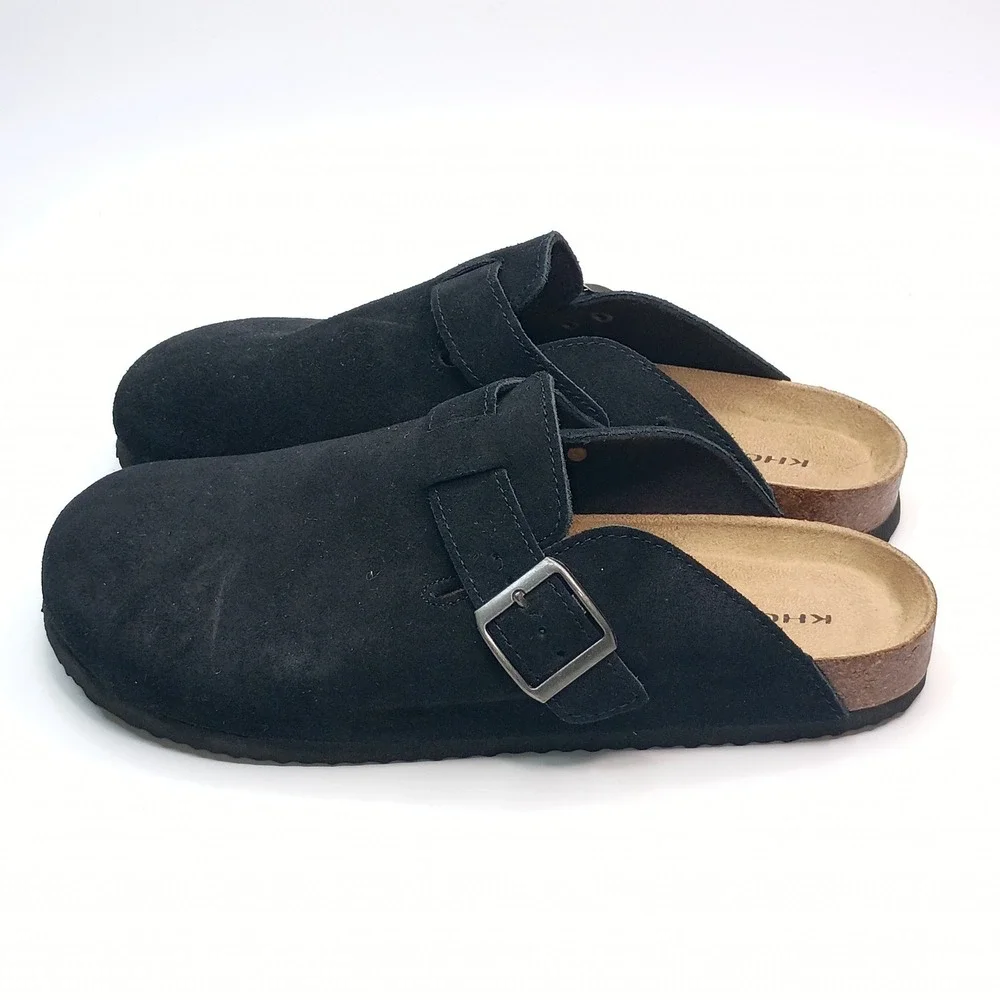 Khombu Damian Mule Men Size 11 Black Suede Cork Insole 1967247